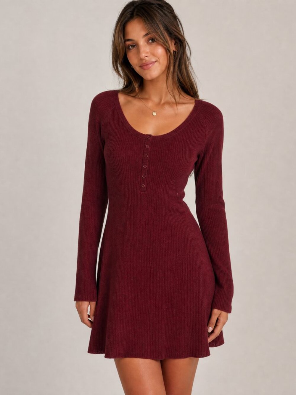 BDG HENLEY RIBBED KNIT SKATER DRESS NWOT GRUNGE